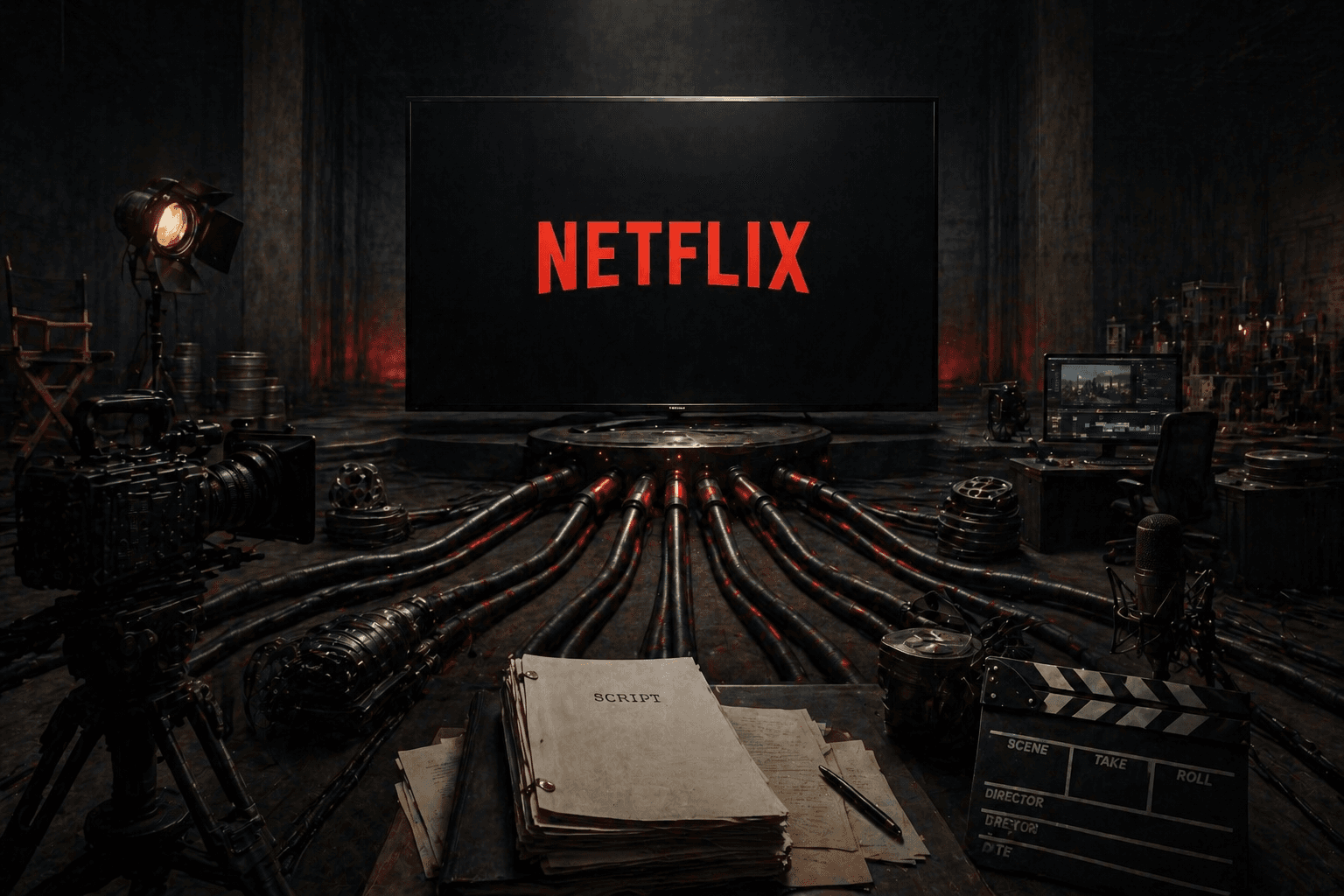 Netflix streaming consolidation — one company controlling the entire content pipeline