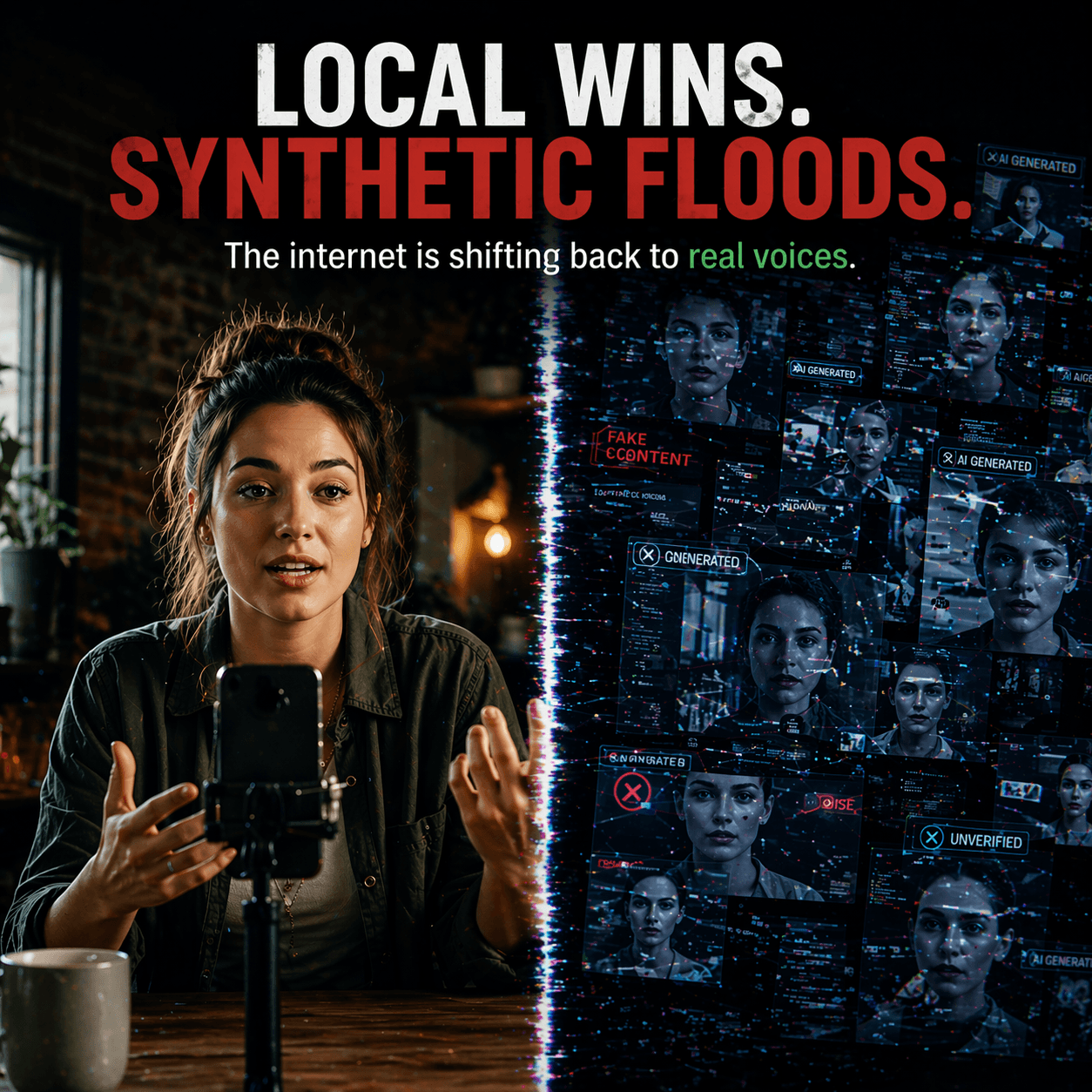 Local human content wins as AI floods the internet