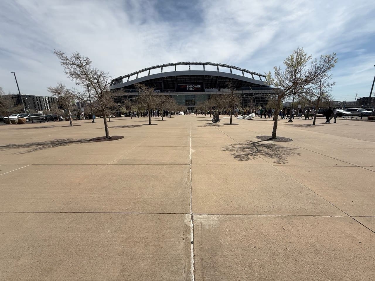 Wide shot of the stadium during the Denver Women's FC inaugural match